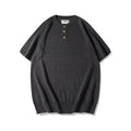 Heavy Thick Knitwear Henry Collar T-shirt