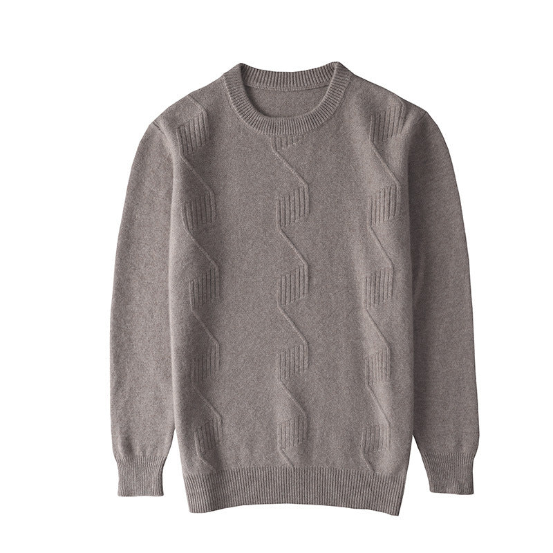 Fashion Men's Round Neck Thick Twisted Sweater