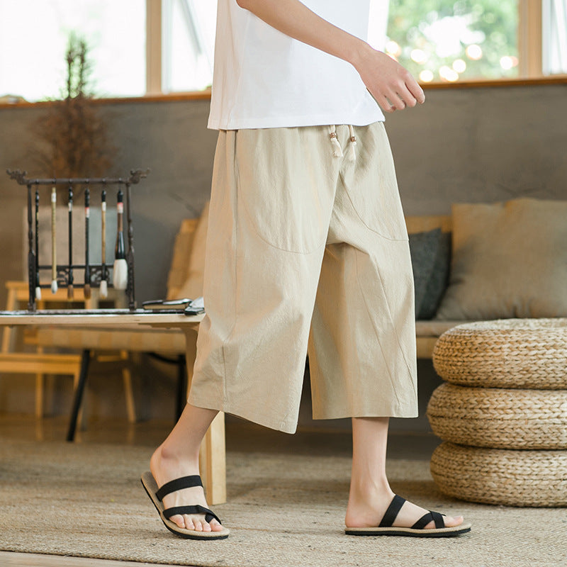 Summer Plus Size Cotton And Linen Casual Shorts