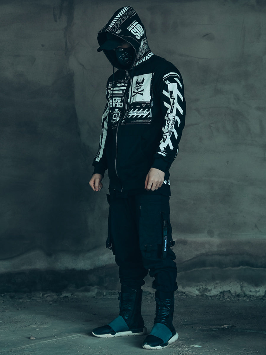 Punk Two-dimensional Sweater Hooded Tide Cool Ins Fried Street Coat Function