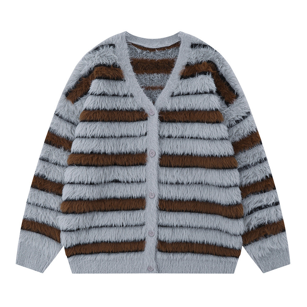 European And American Style Brushed Fleece Sweater Coat