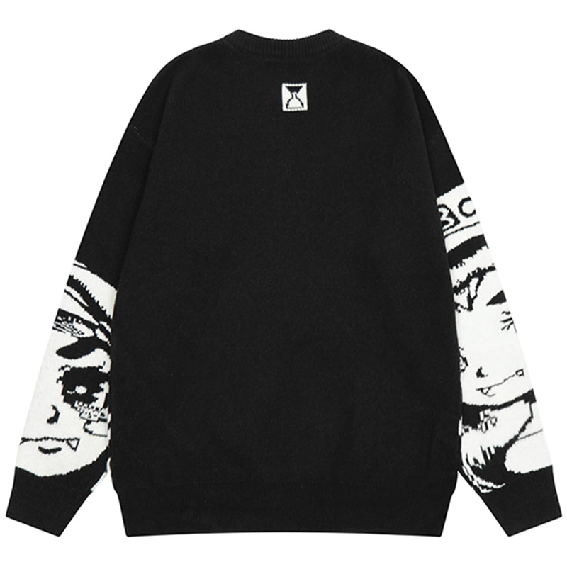 Miracle Print Drop Shoulder Crewneck Sweater