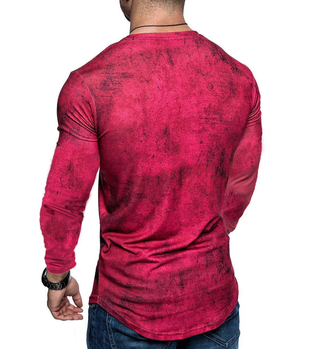 Tie-dye distressed round neck fitness t-shirt