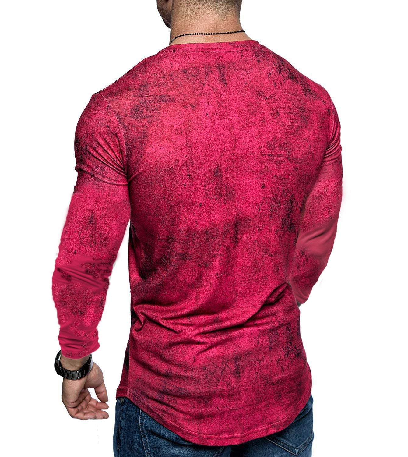 Tie-dye distressed round neck fitness t-shirt