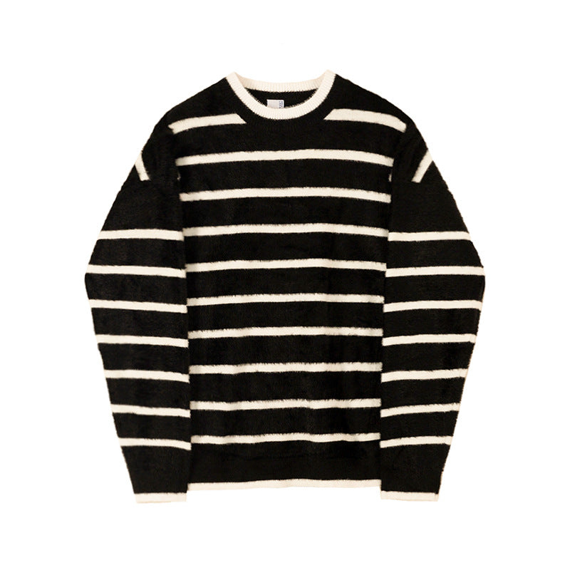 Striped Sweater Men's Autumn And Winter Korean Style Trend Loose
