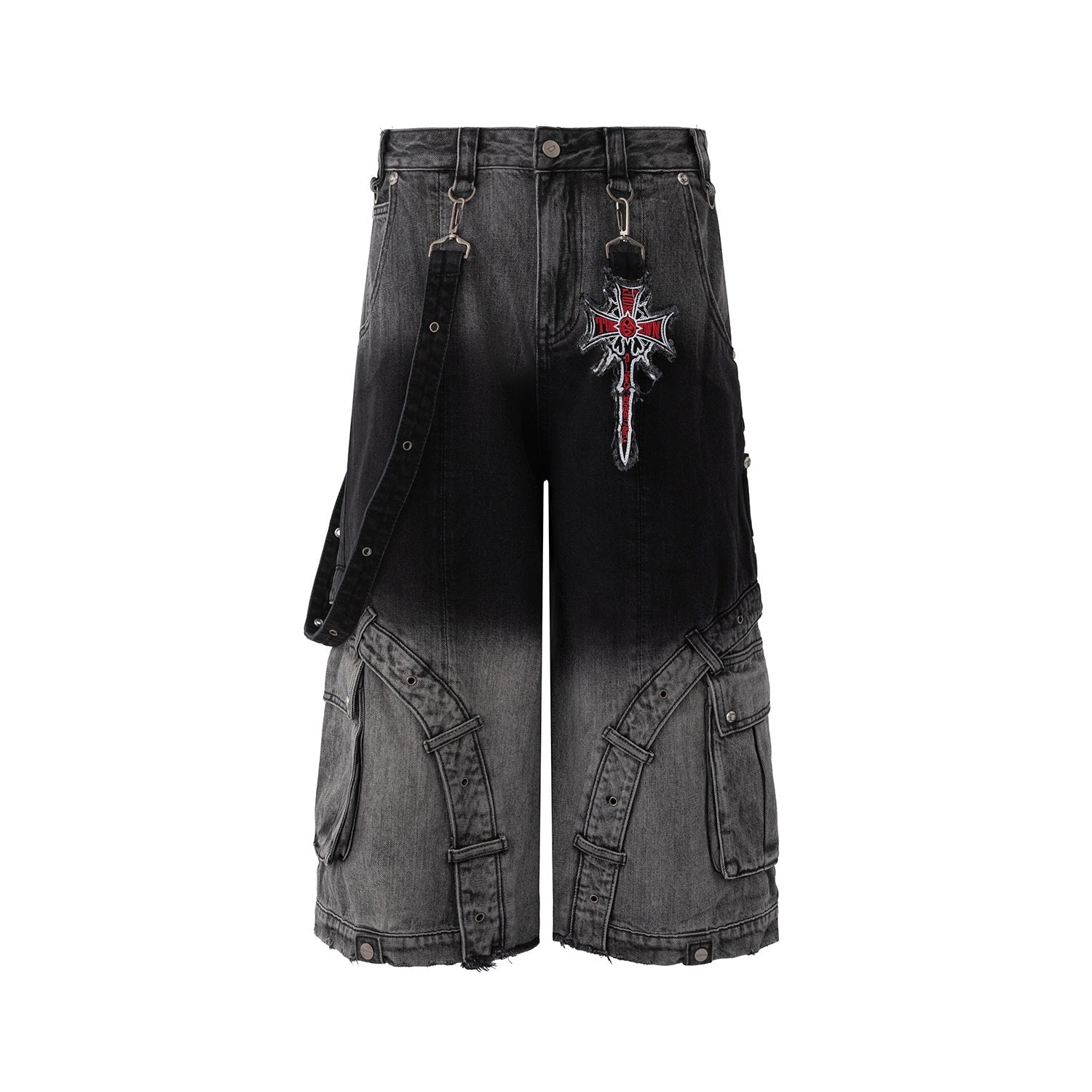 Men's Patchwork Gradient Retro Heavy-duty Washed Jeans