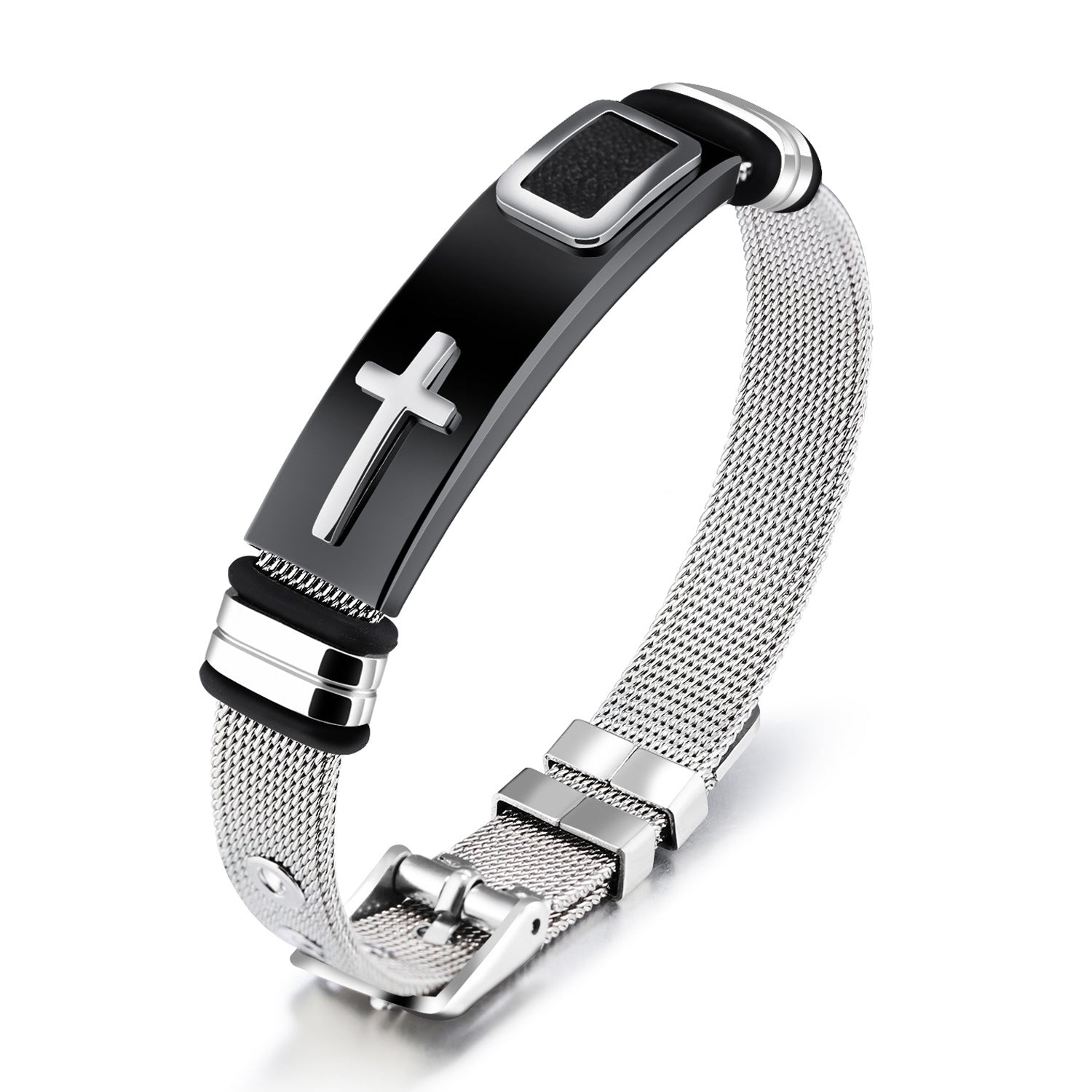 Gold Cross Titanium Bracelet