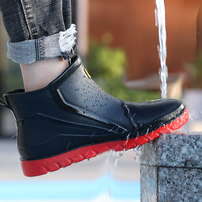 Men's Fashion Personalized Rain Boots Fleece-lined Warm