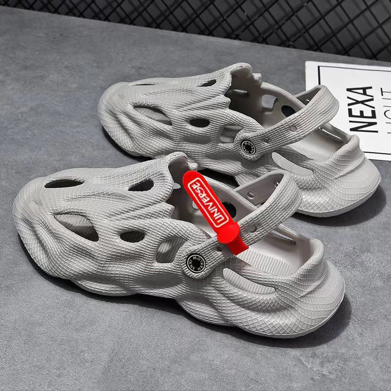 Coconut Slippers Couple Summer Dual-use Closed Toe Beach Hole Shoes