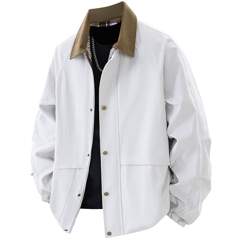Men's Coat Plus Size Loose Jacket All-matching Lapel Top