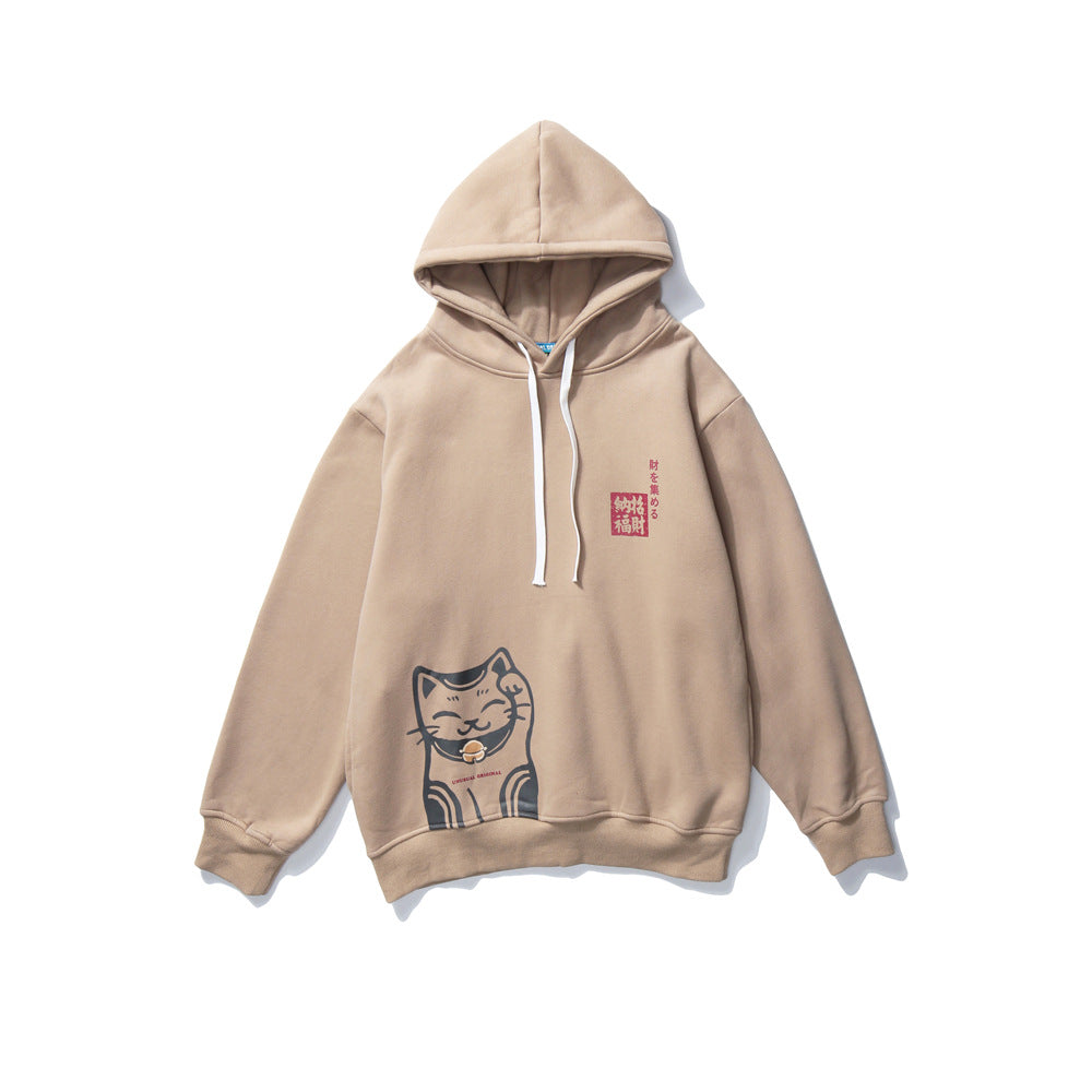 Men's sweater cotton pullover long sleeve hooded loose