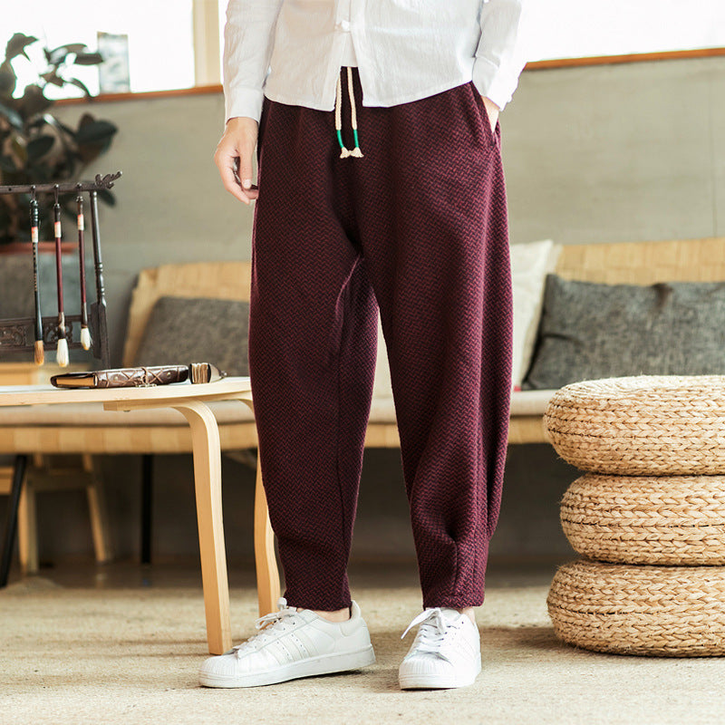Chinese style lantern woolen pants
