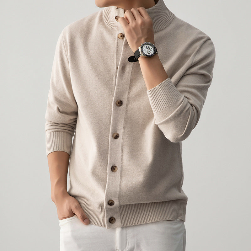 Men's Casual Thick Semi-turtleneck Sweater Old Money Style