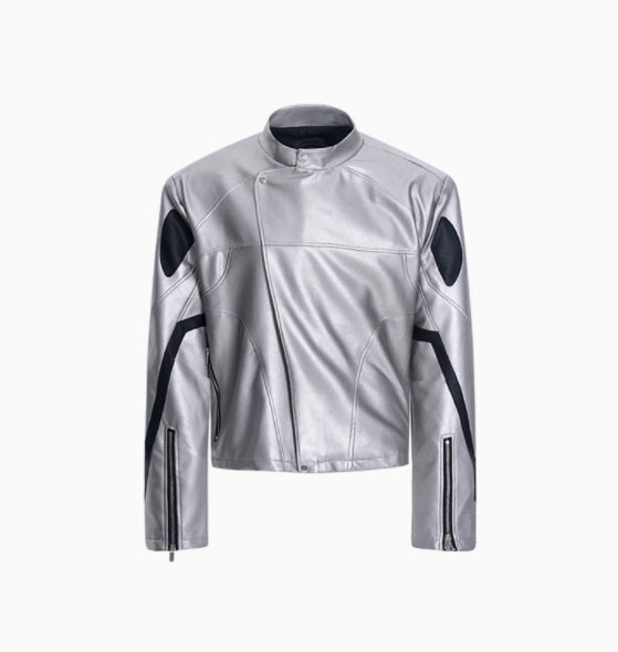 Oblique Placket Motorcycle Jacket