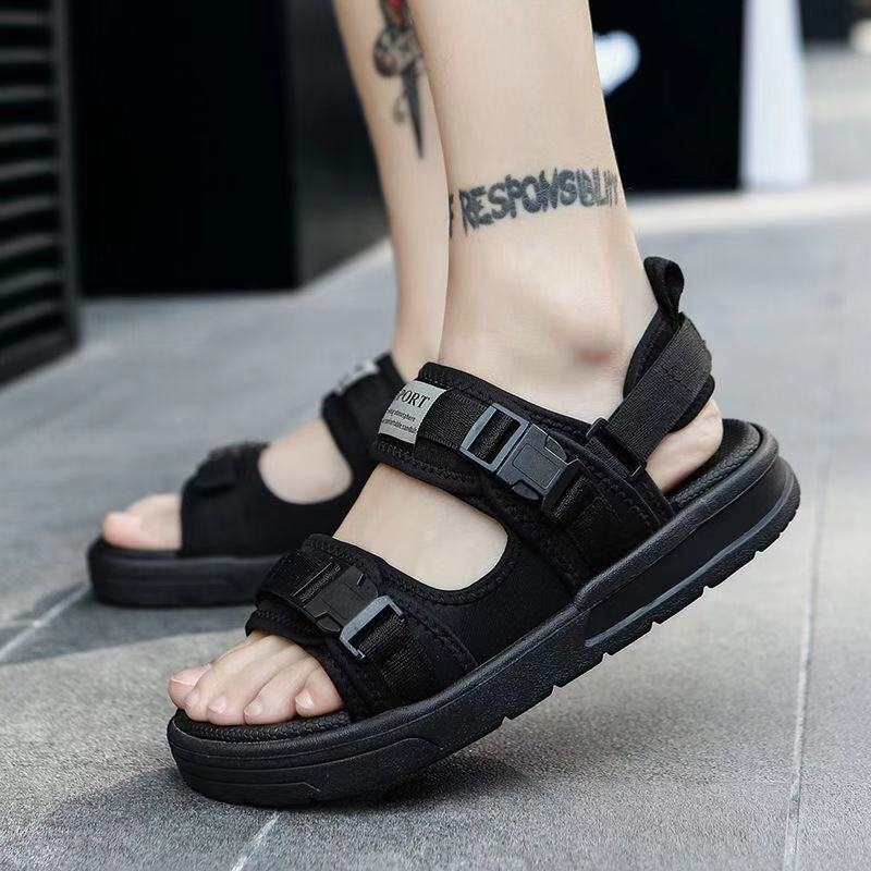 Fashion Sports Velcro Sandals And Slippers Black