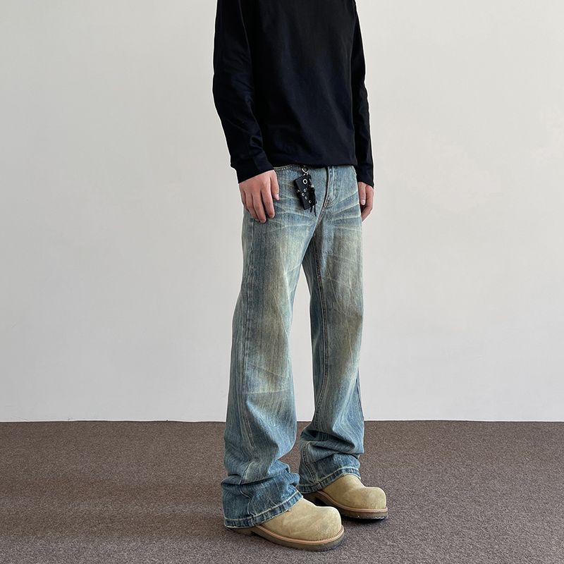 Men's Loose Straight Wide-leg High-street American Retro Handsome