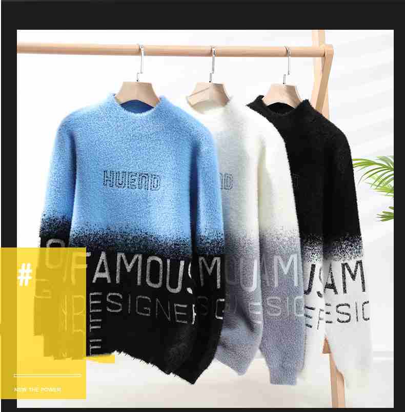 Men's Half Turtleneck With Fleece Thickened Sweater