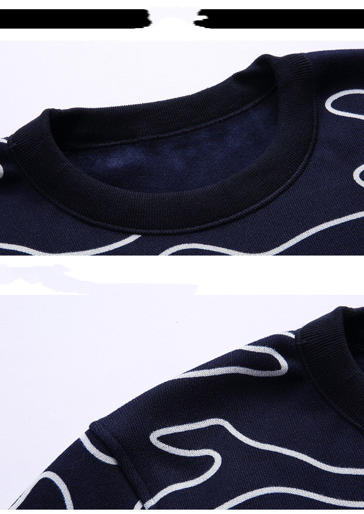 Middle-aged And Elderly Men's Round Neck Bottoming Sweater