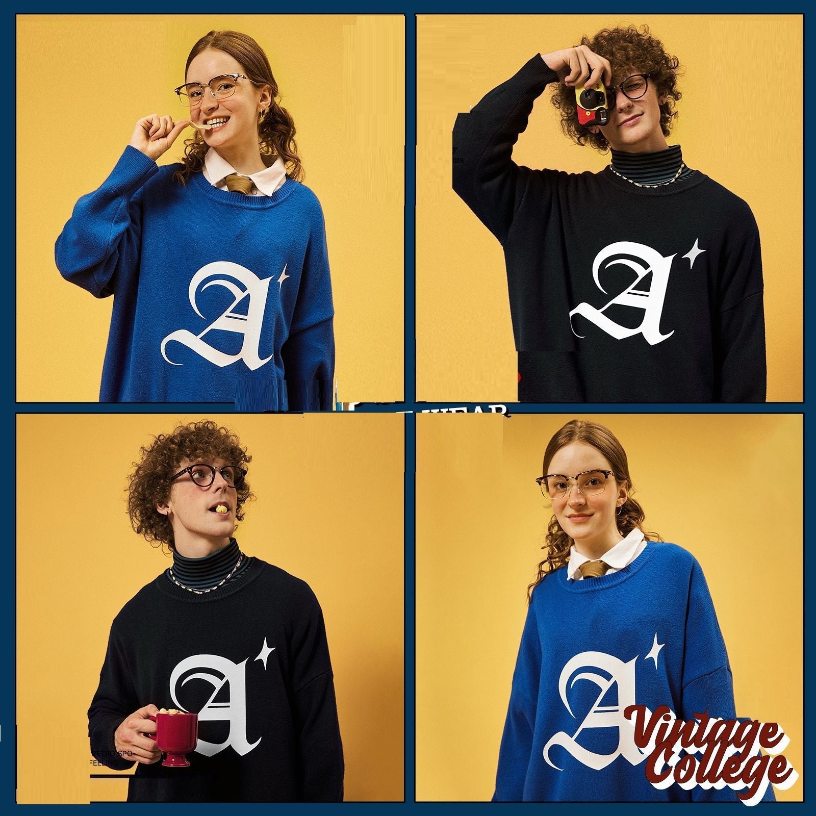 Printed Round Neck With Low Sense Sweater