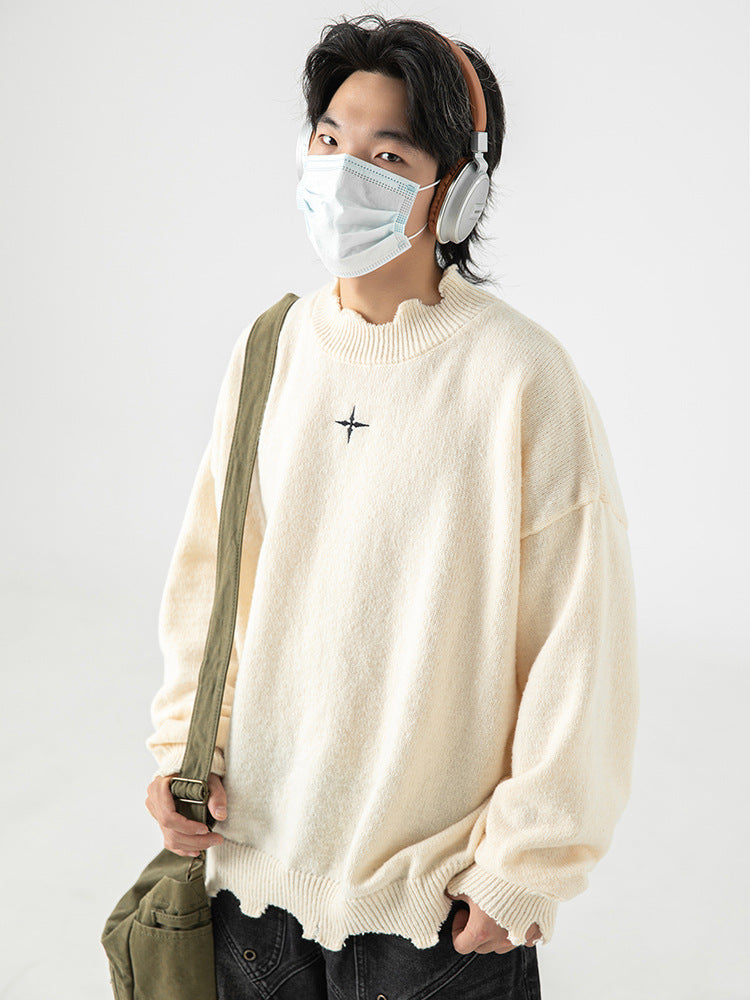 Irregular Raw Hem Sweater Men's And Women's