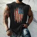 Vest American Shield Stripe Plain Pattern Men's Top