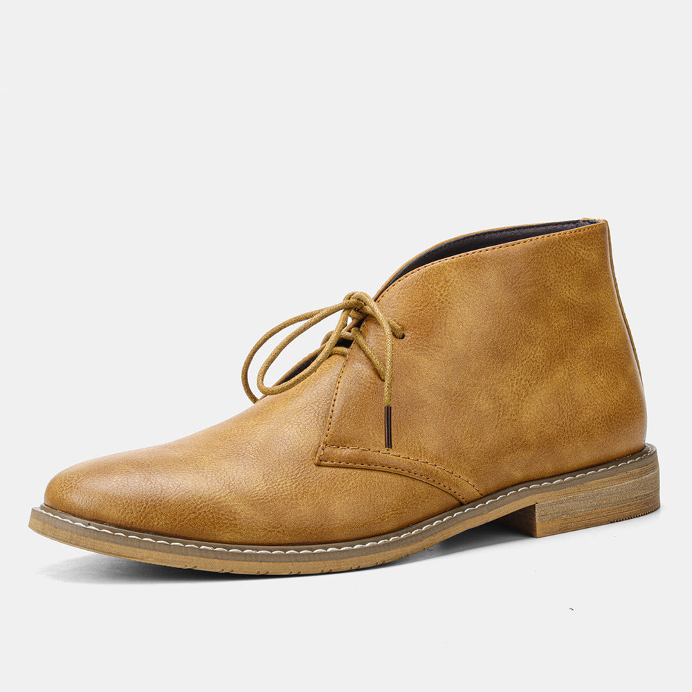 Large Size Men's Retro Color Rubbing Work Boots
