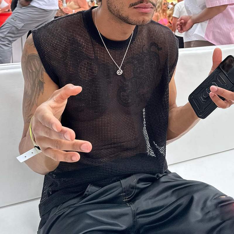 Men's Loose Casual Sleeveless See-through Vest