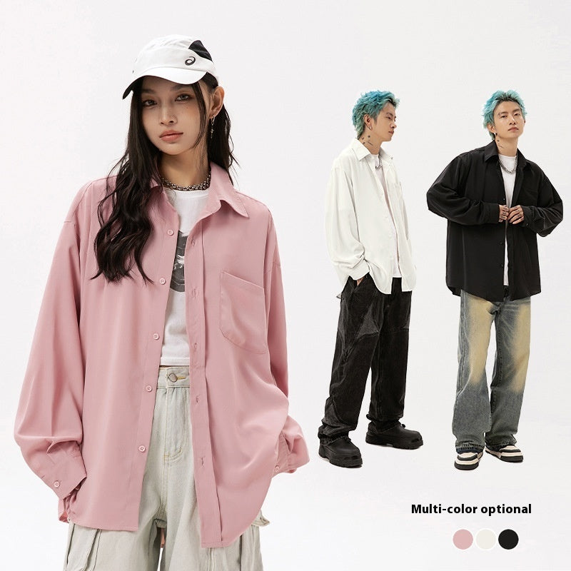 Draping Long-sleeved Shirt Men's Japanese Style Shirt Coat