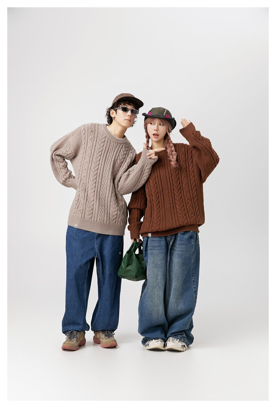 Japanese-style Retro Brocade Same Round Neck Sweater