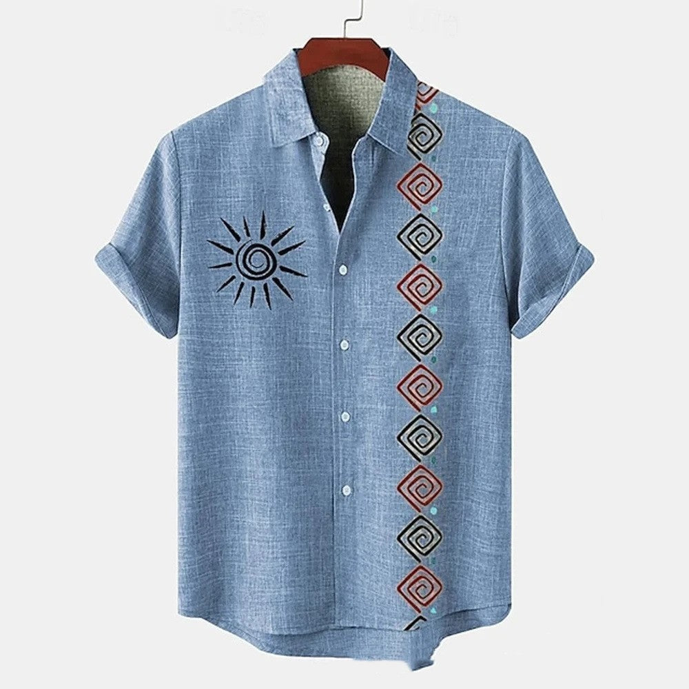 Summer Men's Breathable Four-sided Stretch Short Sleeve shirt