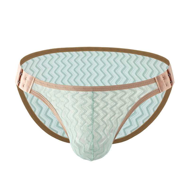 Men's Contrast Color Fast-drying Lace Adjustable Briefs