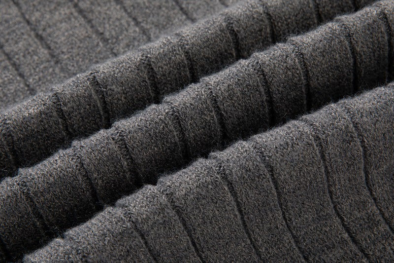 Men's Long Sleeve Twist Half High Neck Zipper Knit