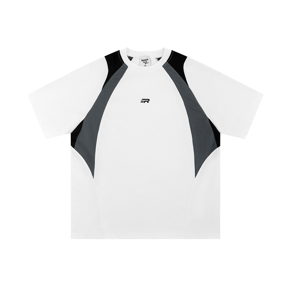 Men's Stitching Loose Casual T-shirt Summer