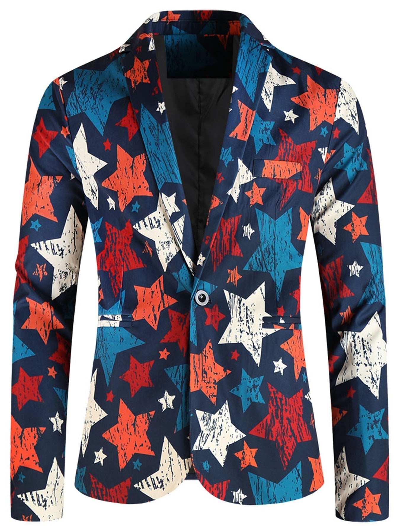 One Button Printing Leisure Suit Plus Size Men's Top