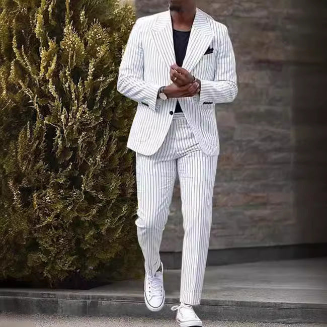 American Light Luxury Business Casual Striped Suit