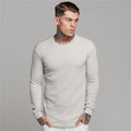 New Sports Bottoming Shirt Men's Fitness Casual Men's Slim Knit Sweater Long-Sleeved T-Shirt