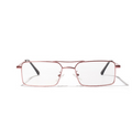 double beam small  box metal light red sunglasses