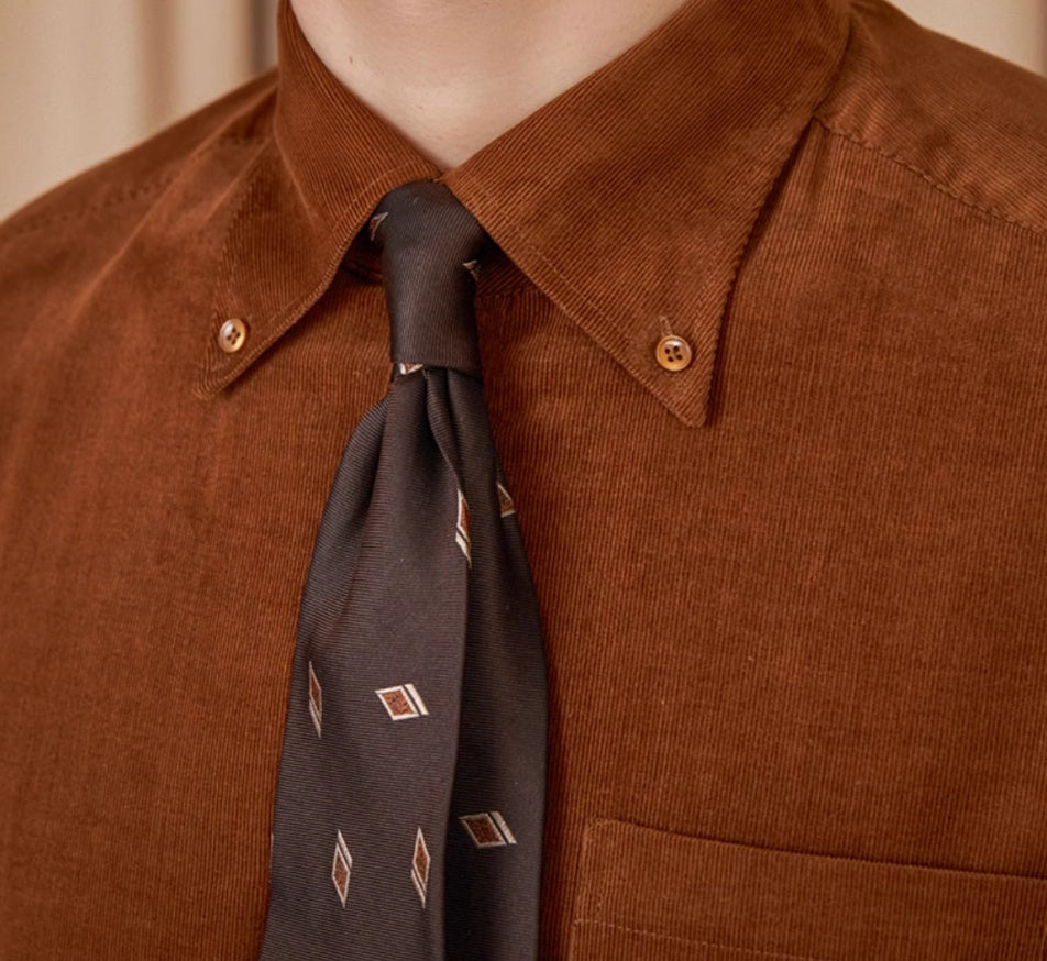 Cotton Corduroy Long-sleeved Shirt American Japanese Style