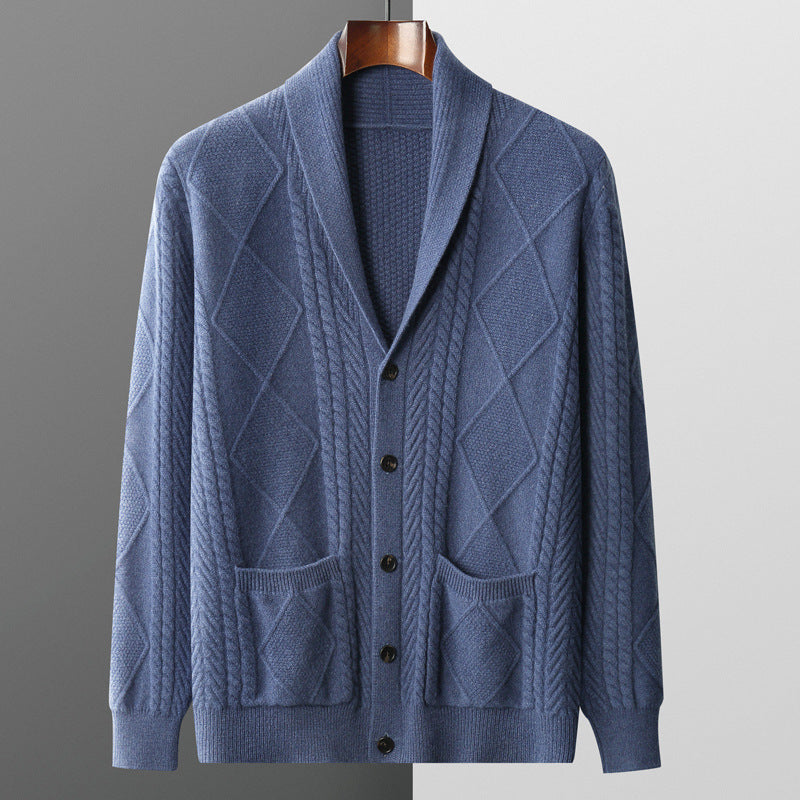 Men's Half Turtleneck Button Cashmere Coat