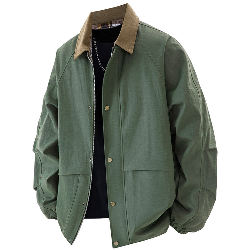 Men's Coat Plus Size Loose Jacket All-matching Lapel Top