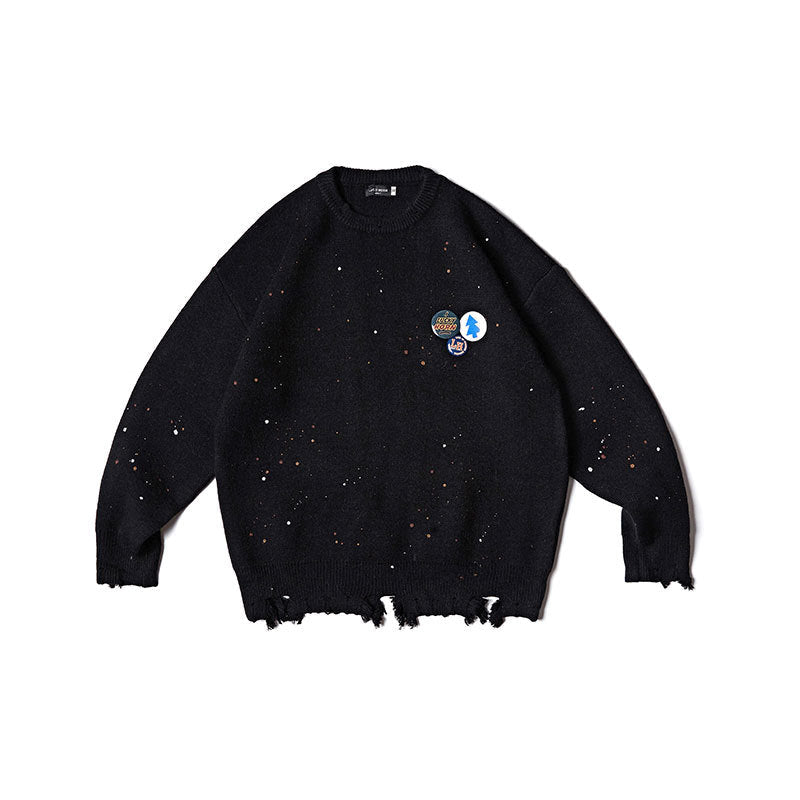 Paint Splash-ink Casual Round Neck Sweater Men's And Women's Sweaters