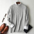 High-end Round Neck Thick Solid Color Sweater Youth Jacquard Casual Pullover Sweater
