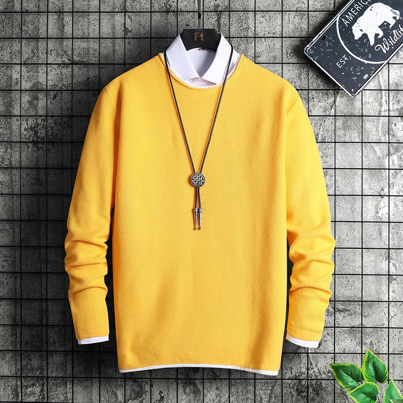 Round Neck Curled Knitted Sweater Casual All-match Top