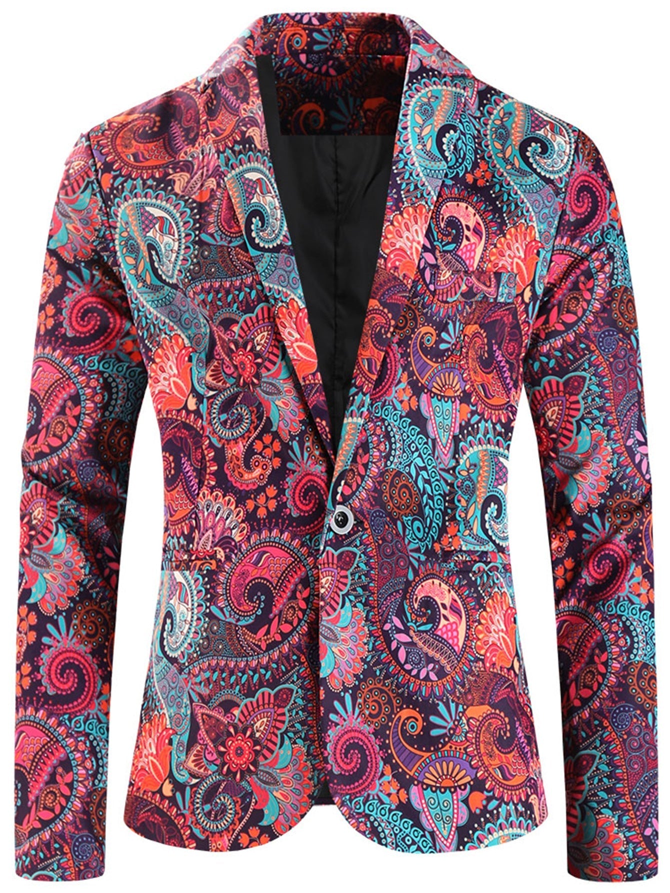 One Button Printing Leisure Suit Plus Size Men's Top