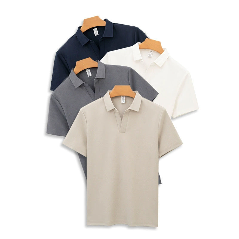Collar Sports Seamless Polo Shirt Men's T-shirt Antibacterial Breathable Quick-drying Lapel Short Sleeve