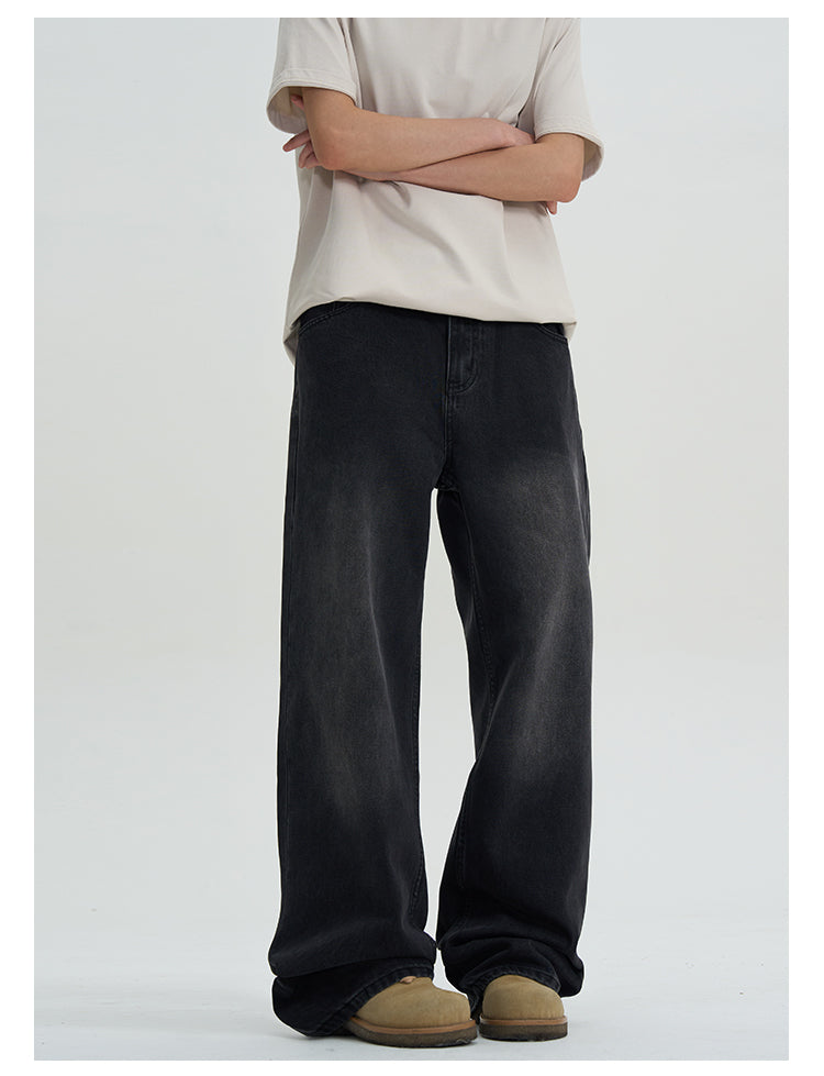 Second-hand Black Color Jeans Men's Straight Slimming Casual Pants
