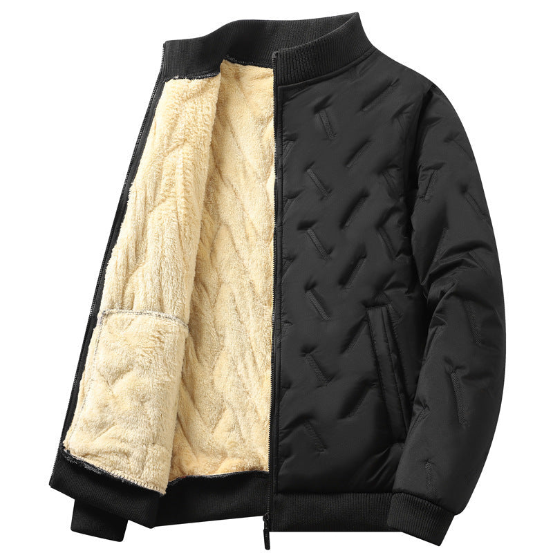 Loose Lapel Fleece-lined Thickened Cotton Clothing