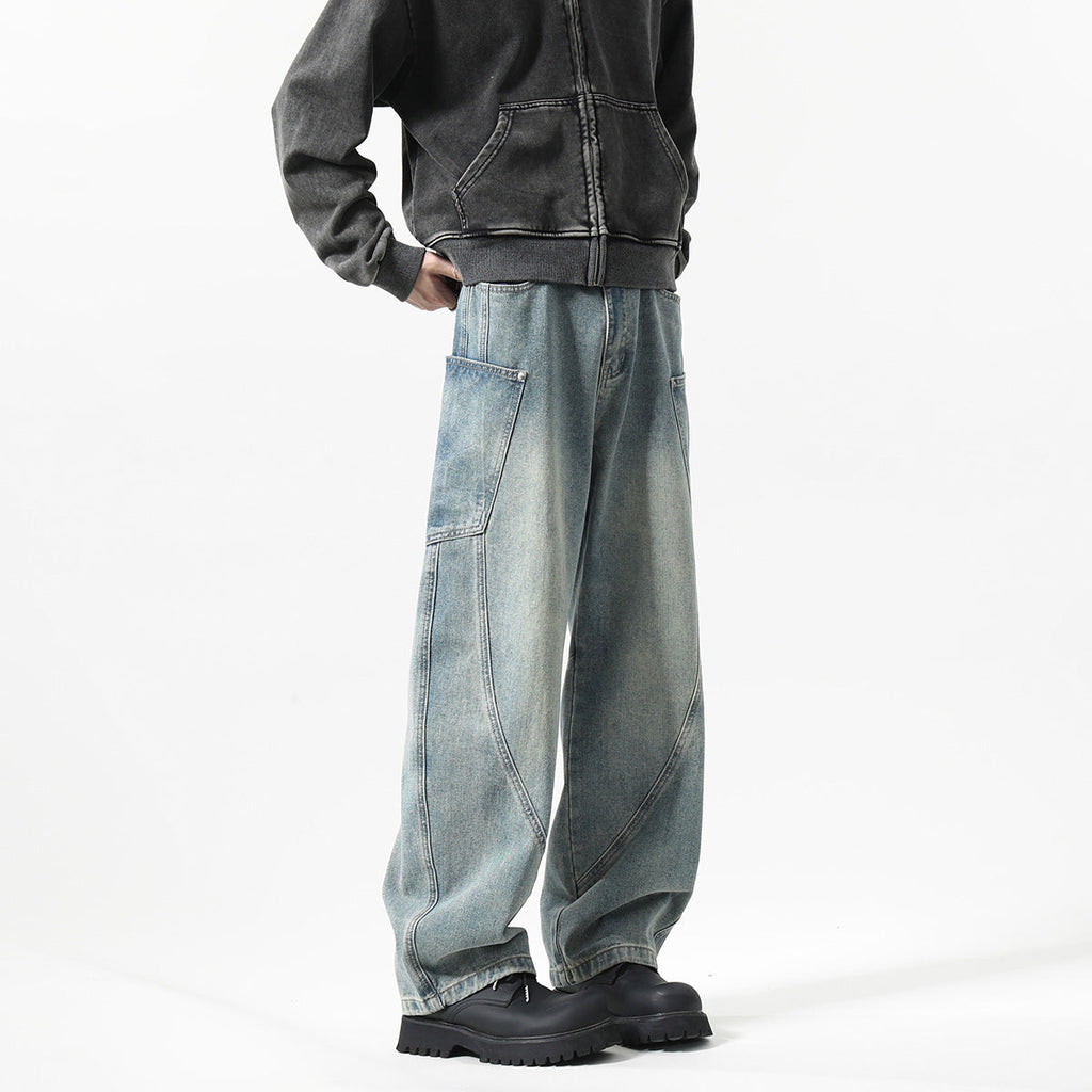 New Men's Matchet Pants Stitching Three-dimensional Design Trousers