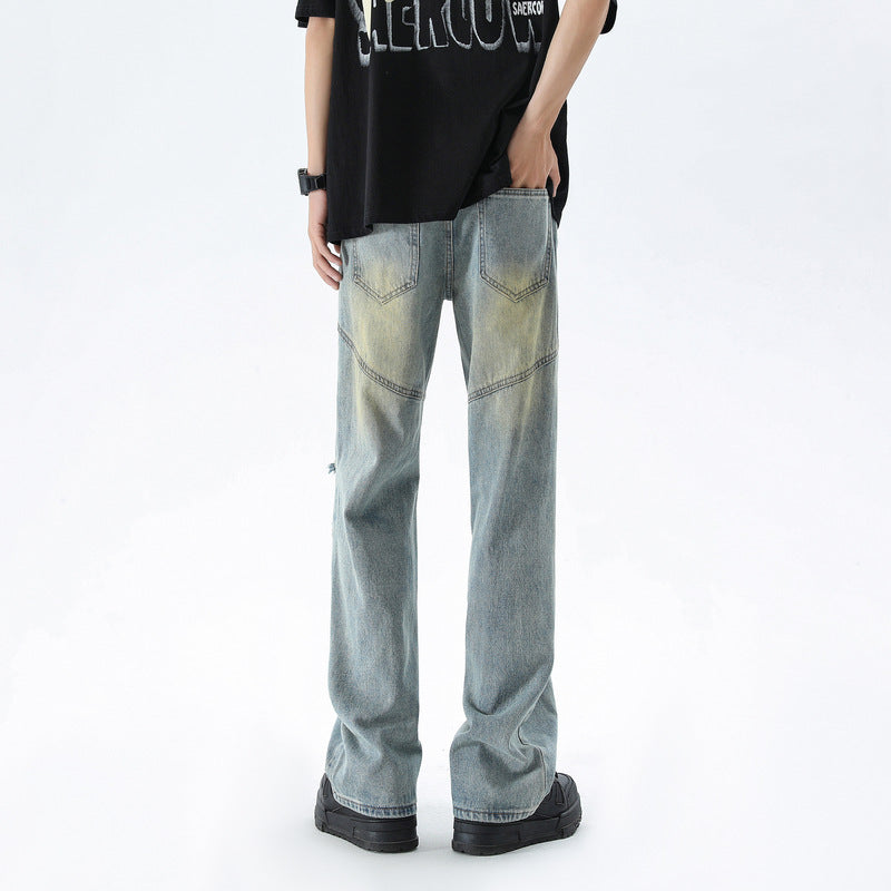 Men's Summer Fashion Brand Distressed Bootcut Pants