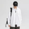 Oxford Cotton Hong Kong Style Double Pocket Trendy Loose Casual Men's Shirt
